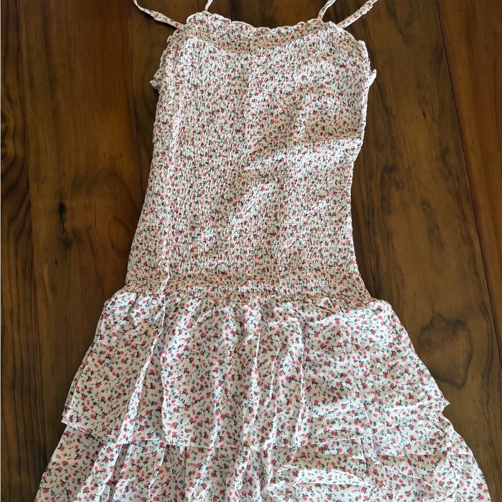 Bailey Blue White and Pink Floral Kids Dress